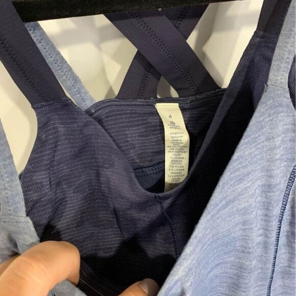 LULULEMON “run for the gold” tank. Built in bra. Size 4. New with tags. Blue. - Picture 4 of 10